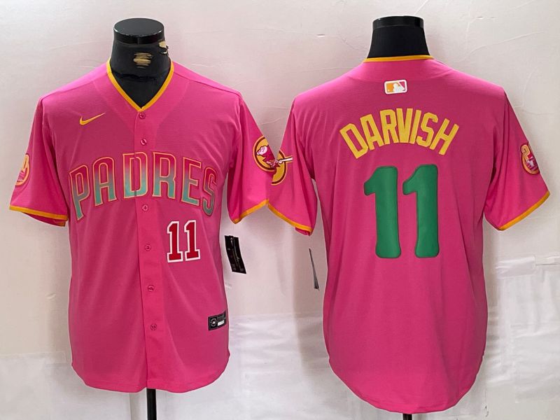Men San Diego Padres #11 Darvish Pink Jointly 2024 Nike MLB Jersey style 2->san diego padres->MLB Jersey